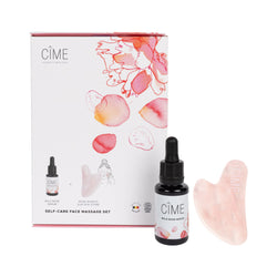 Self-care face massage set | Wild rose serum + Gua sha