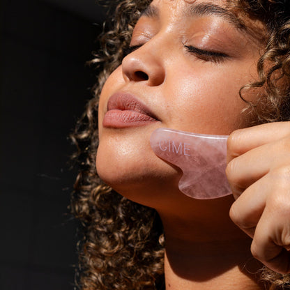 Self-care face massage set | Wild rose serum + Gua sha