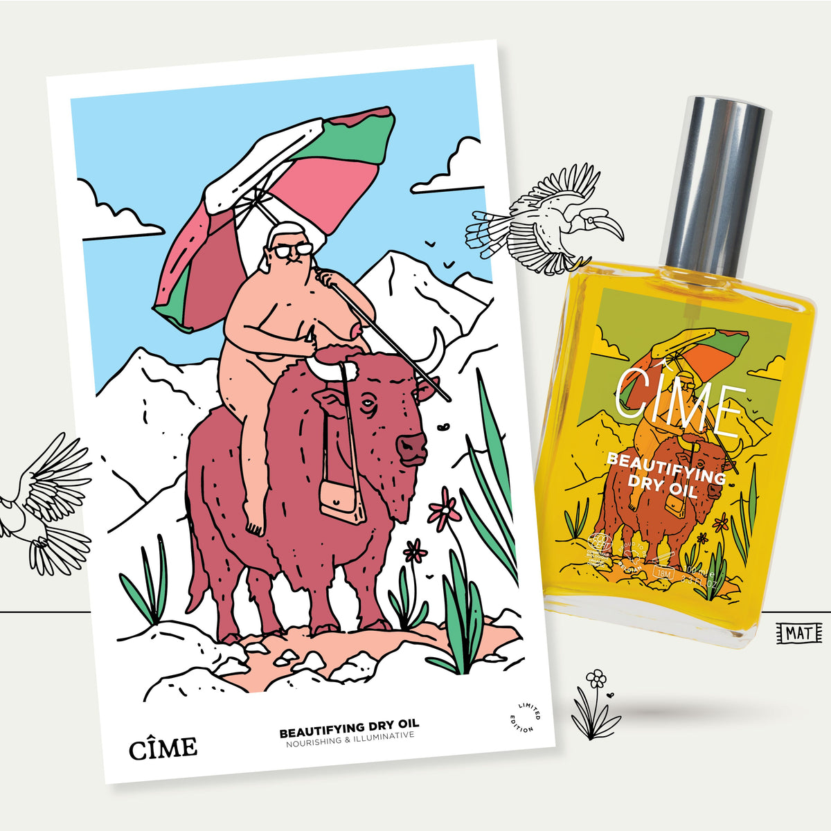 CÎME Beautifying Dry Oil limited edition met MAT-tekening en kaart